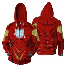 Iron Man Hoodie Unisex Avenger Cosplay Zip Up Sweatshirts