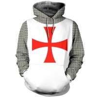 Knights Templar Cross 3D Hoodie Fashion Sweatshirts