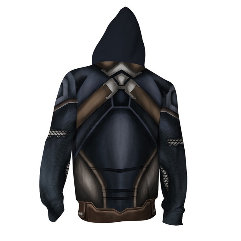 Captain America 3D Hoodies Halloween Cosplay Zip Up Sweatshirts