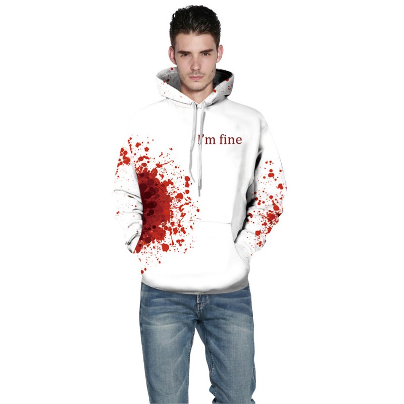 Drop Blood 3D Print Halloween Long Sleeve Hoodie
