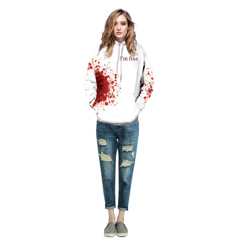 Drop Blood 3D Print Halloween Long Sleeve Hoodie