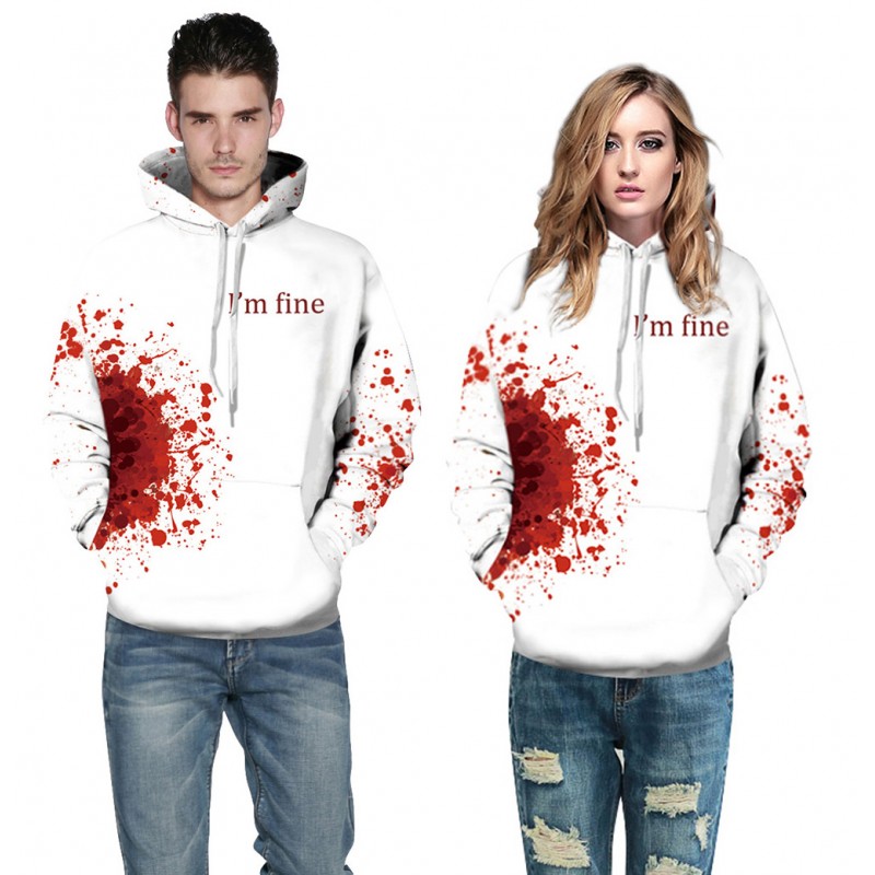 Drop Blood 3D Print Halloween Long Sleeve Hoodie