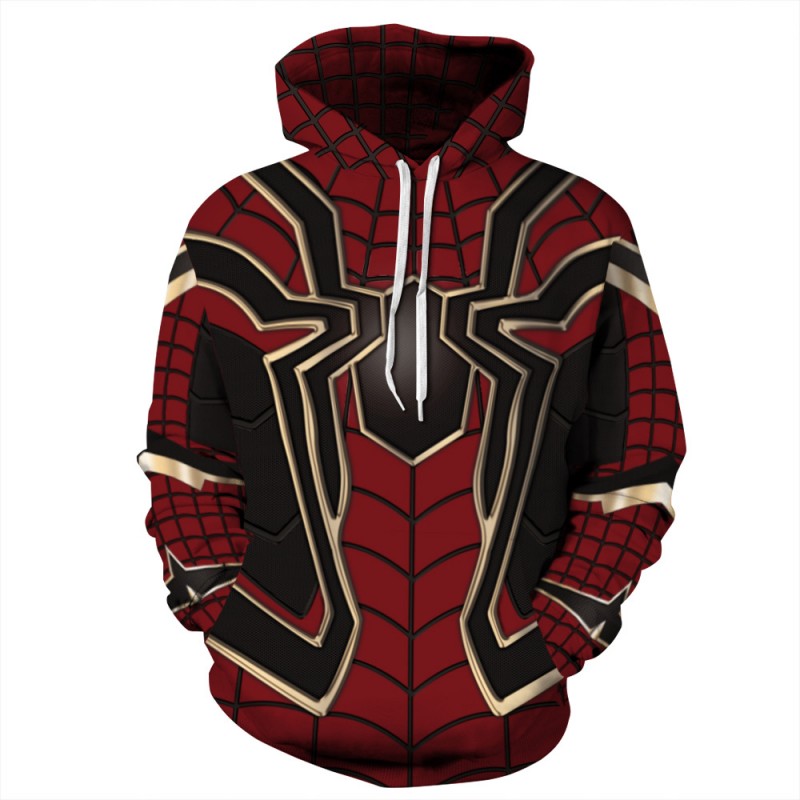 3D Print Pattern Avengers Endgame Spider Man Long Sleeve Hoodie