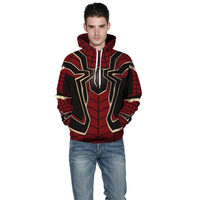 3D Print Pattern Avengers Endgame Spider Man Long Sleeve Hoodie