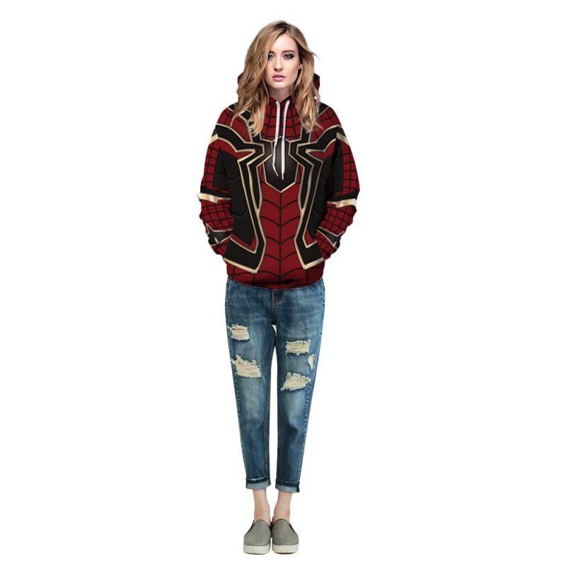 3D Print Pattern Avengers Endgame Spider Man Long Sleeve Hoodie