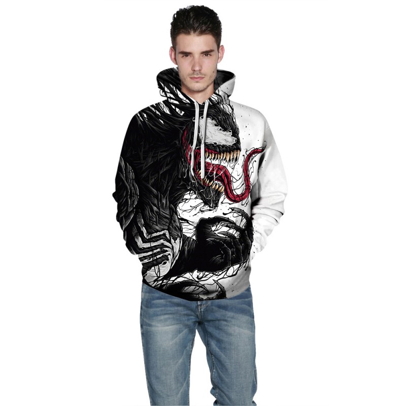 3D Print Pattern Venom Long Sleeve Hoodie