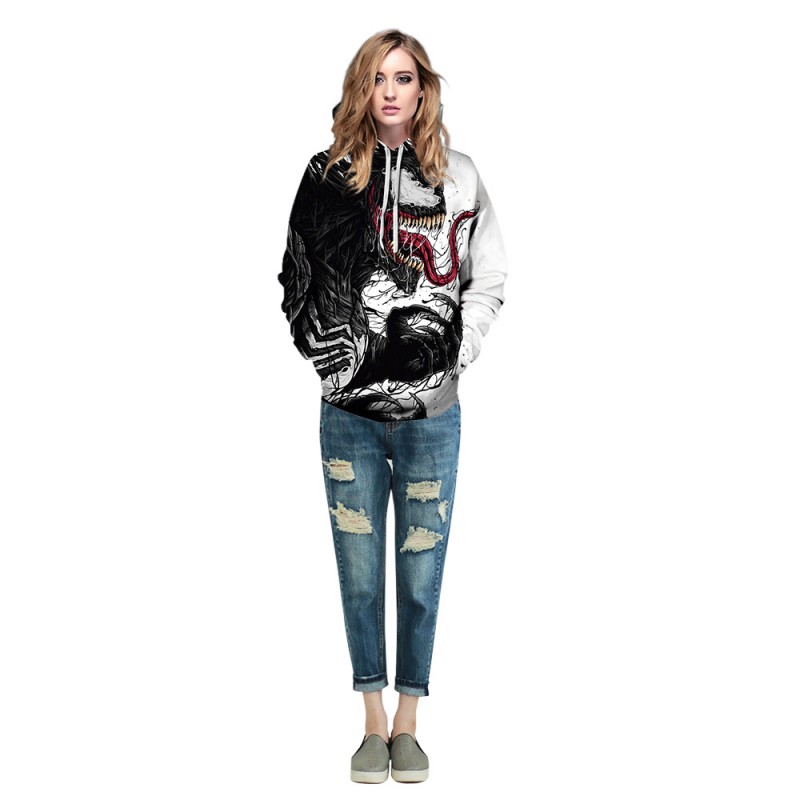 3D Print Pattern Venom Long Sleeve Hoodie