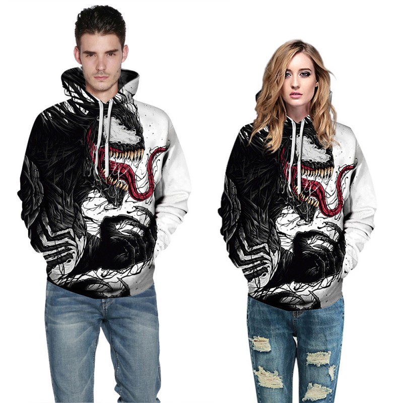 3D Print Pattern Venom Long Sleeve Hoodie