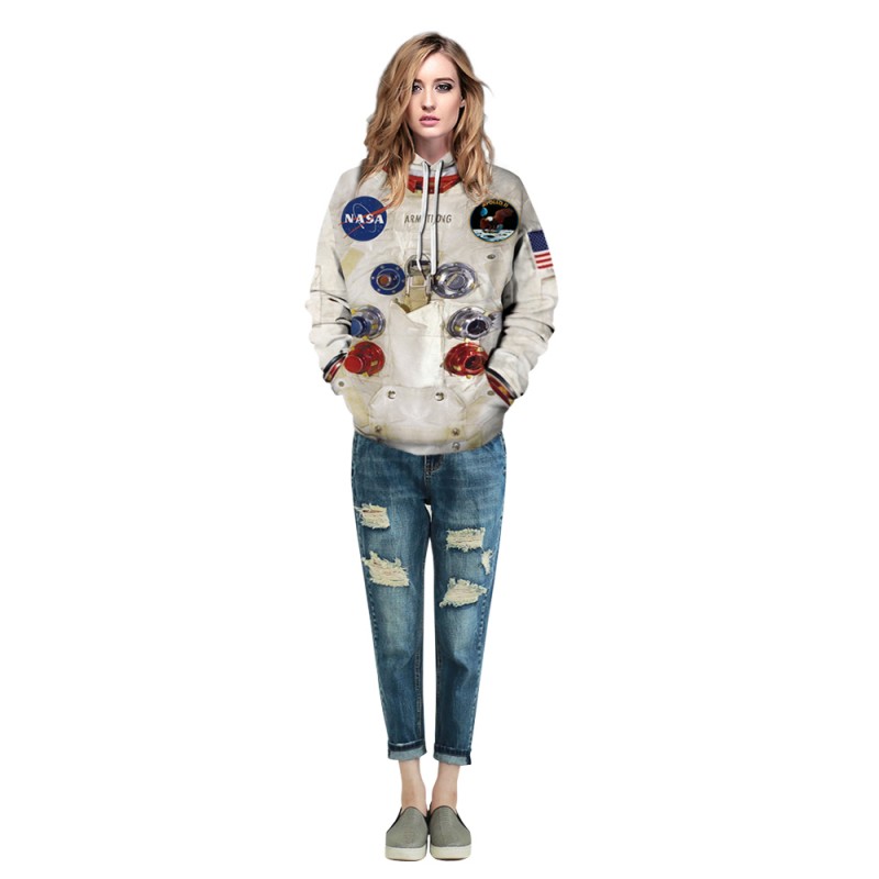 Long Sleeve Nasa Astronaut Hoodie 3D Print Pattern Space Suit