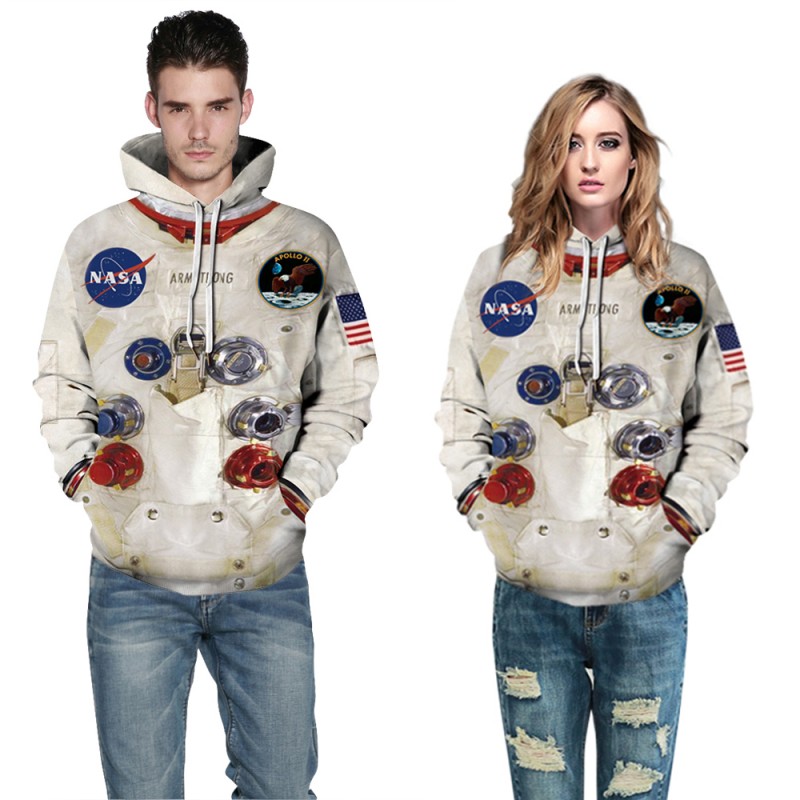 Long Sleeve Nasa Astronaut Hoodie 3D Print Pattern Space Suit