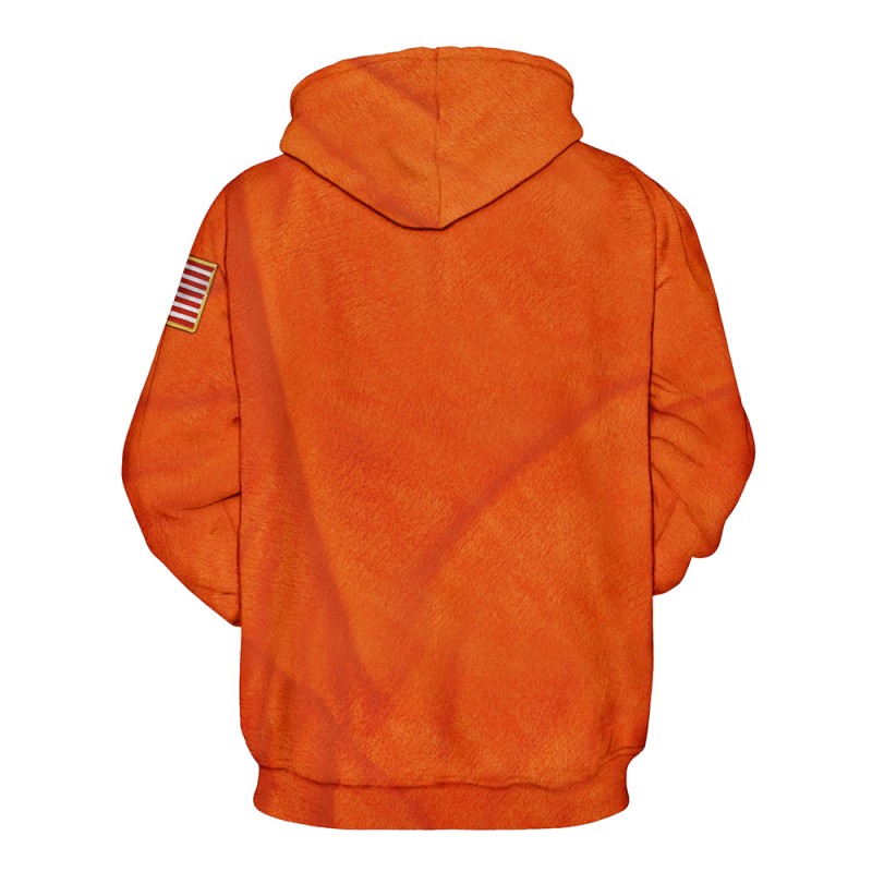 Orange Nasa Astronaut Suit 3D Print Long Sleeve Hoodie