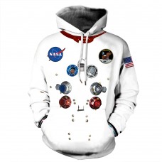 3D Print Nasa Astronaut Pattern Long Sleeve Hoodie