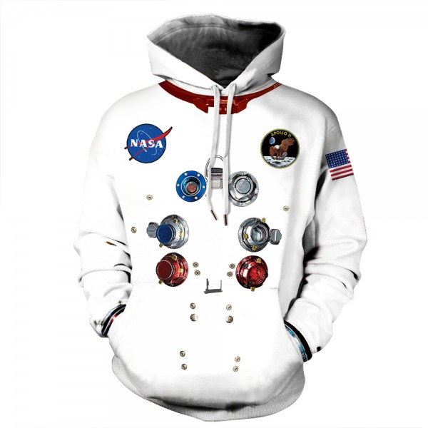 3D Print Nasa Astronaut Pattern Long Sleeve Hoodie - CCosplay.com