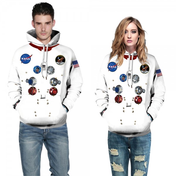 3D Print Nasa Astronaut Pattern Long Sleeve Hoodie - Champion Cosplay