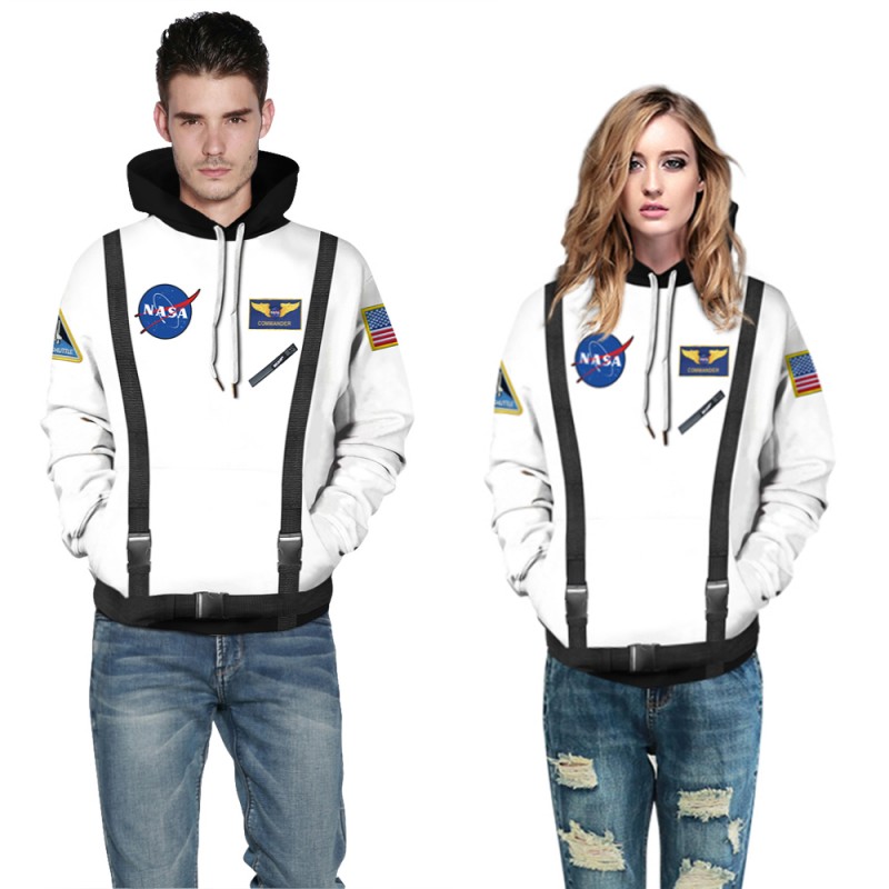 New Nasa Astronaut 3D Print Long Sleeve Hoodie