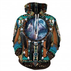 Native American 3D Print Long Sleeve Hoodie