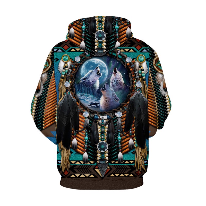 Native American 3D Print Long Sleeve Hoodie