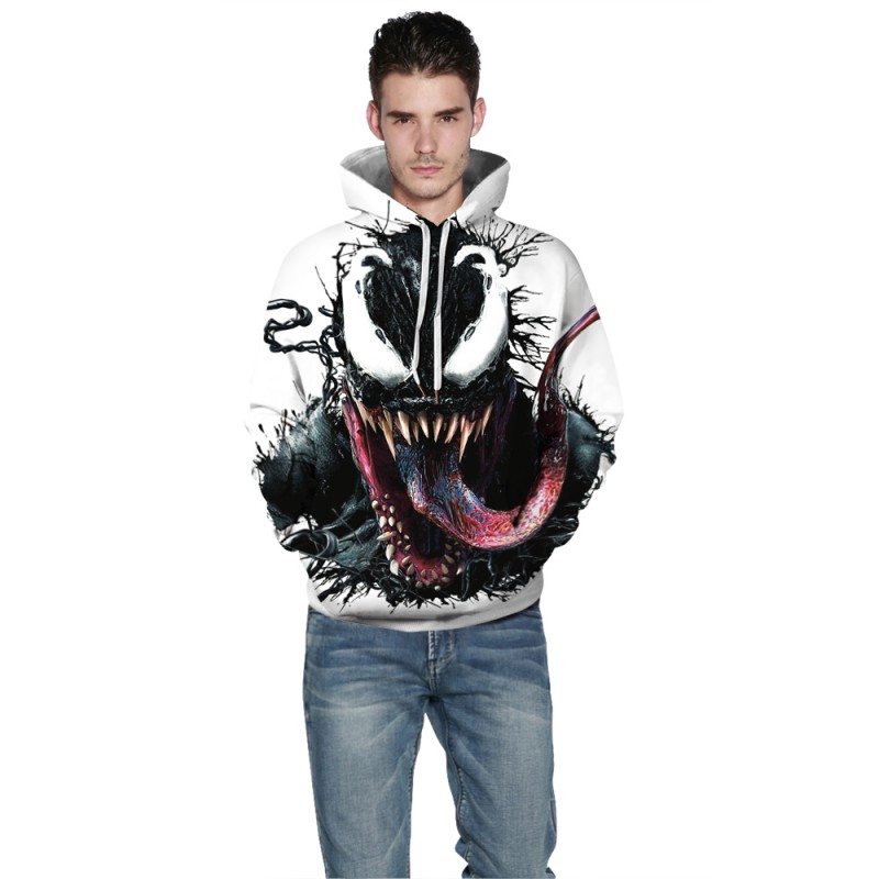 Venom 3D Printed Long Sleeeve Hoodie