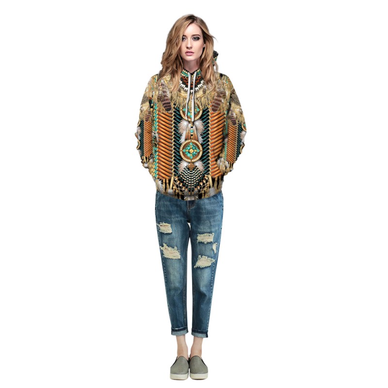 Fashion 3D Print American Indian Pattern Hoodie