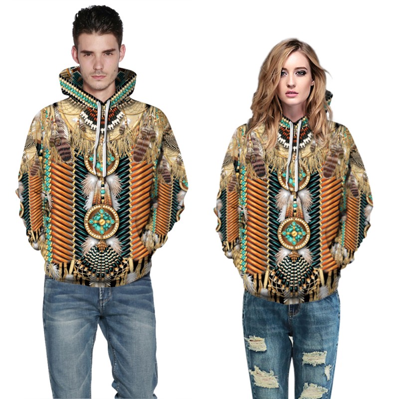 Fashion 3D Print American Indian Pattern Hoodie