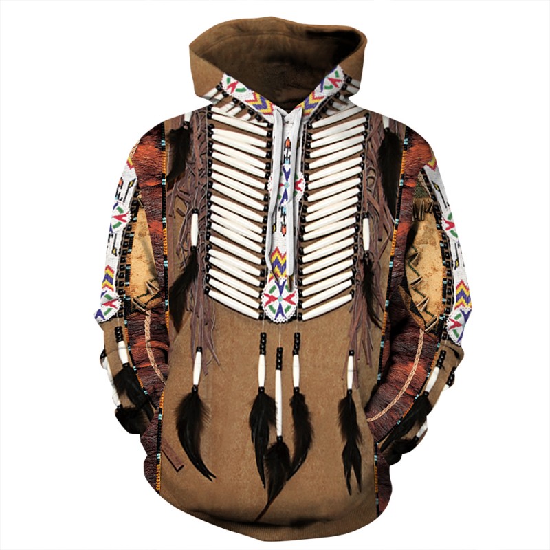 Tribal Style 3D Print American Indian Pattern Long Sleeve Hoodie