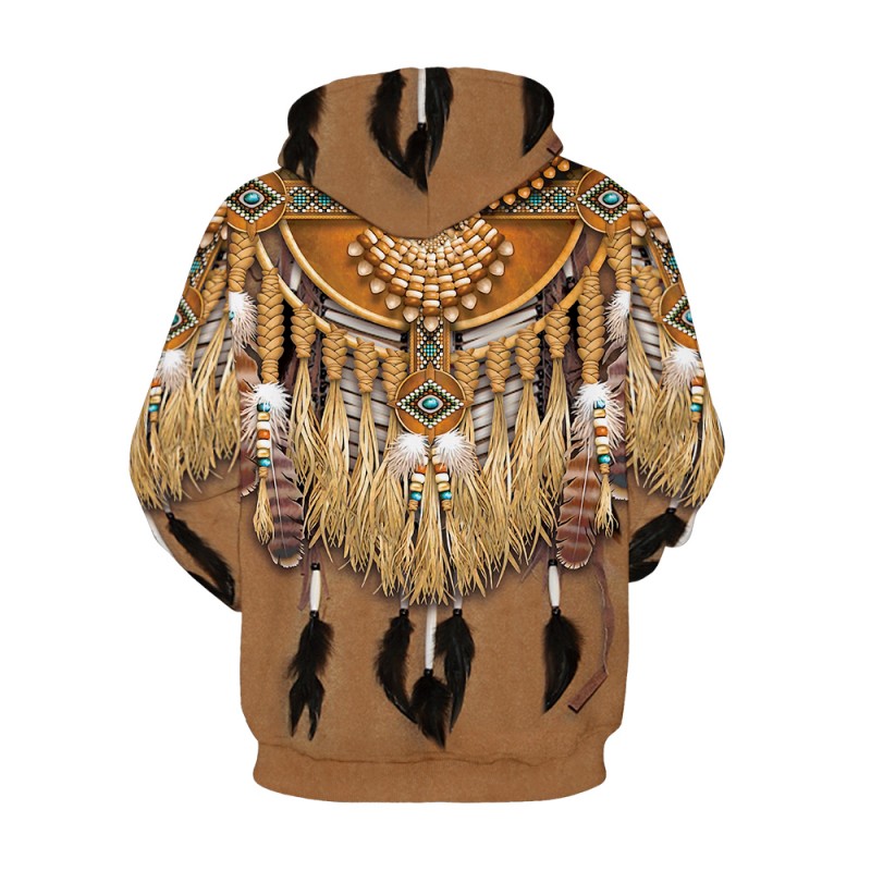 Tribal Style Native American 3D Print Pattern Long Sleeve Hoodie