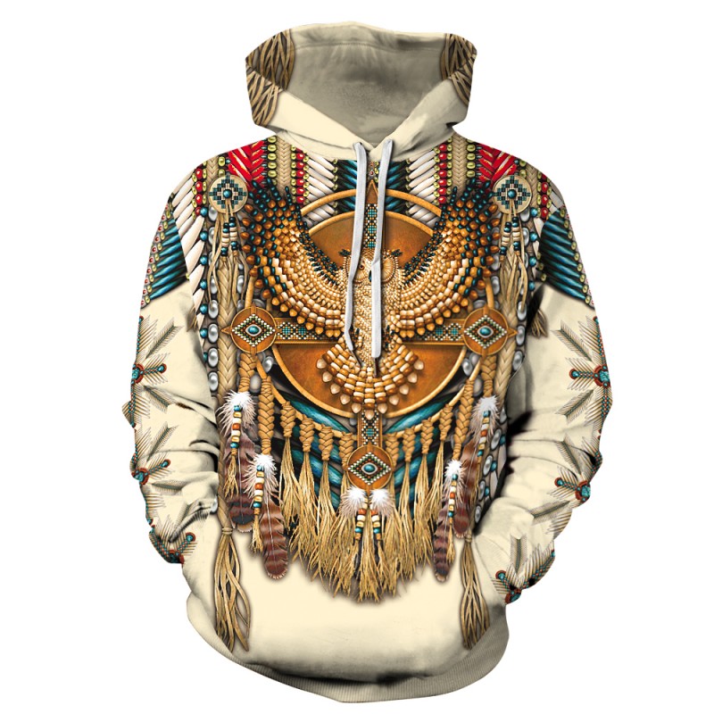 Fashion 3D Print American Indian Owl Pattern Hoodie