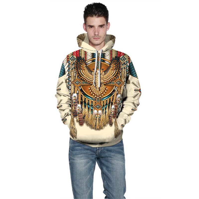 Fashion 3D Print American Indian Owl Pattern Hoodie