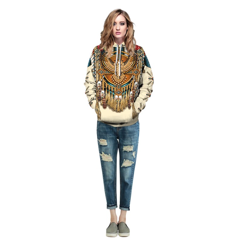 Fashion 3D Print American Indian Owl Pattern Hoodie