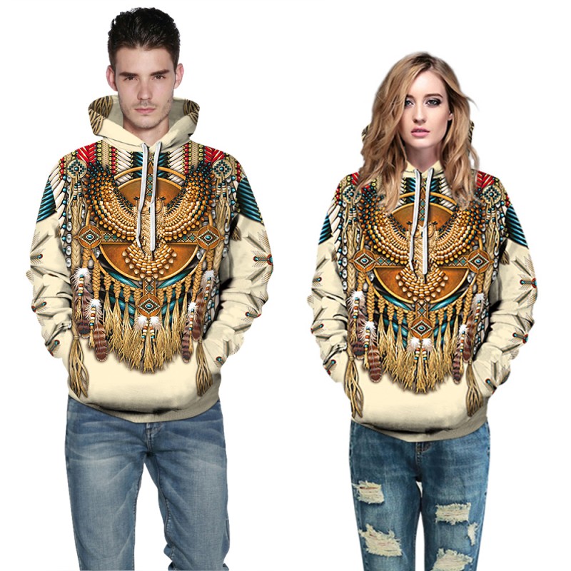 Fashion 3D Print American Indian Owl Pattern Hoodie