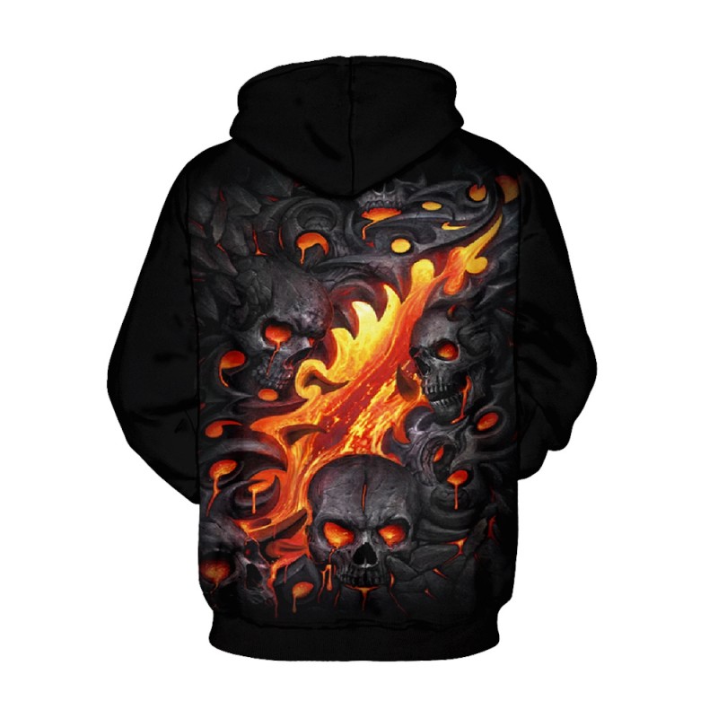 3D Print Halloween Daily Going Out Skull Logo Hoodie