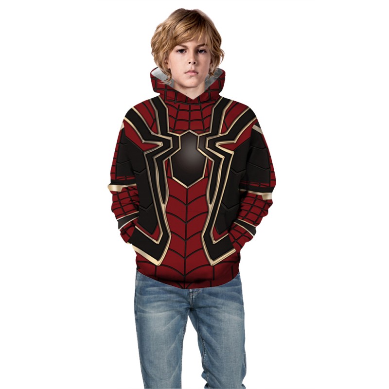 Kids Avengers Endgame Spider Man Long Sleeve Hoodie