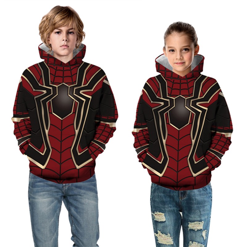 Kids Avengers Endgame Spider Man Long Sleeve Hoodie