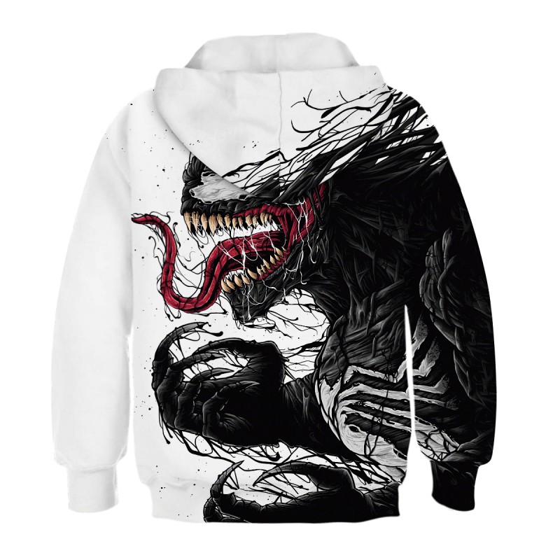 Kids Venom 3D Print Pattern Long Sleeve Hoodie