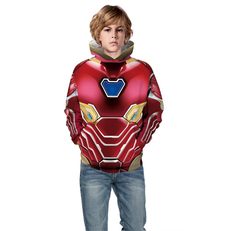 Kids Iron Man Pattern Long Sleeve Fashion Hoodie