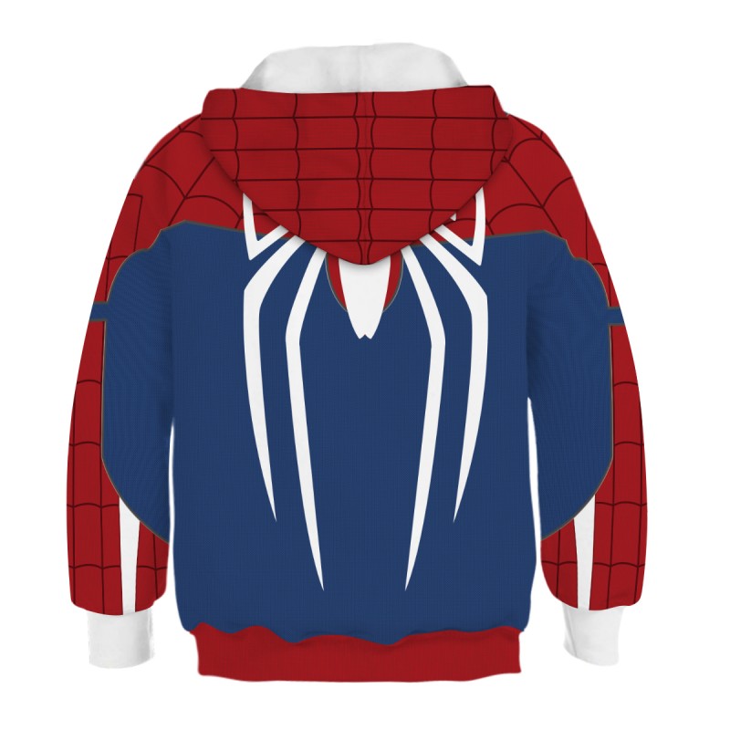 Kids Spider Man PS4 3D Print Pattern Long Sleeve Hoodie