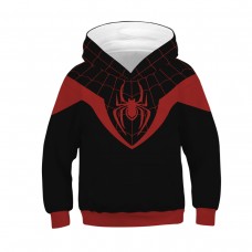 Kids Fashion Spider Man Miles Morales Pattern Long Sleeve Hoodie