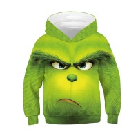 Kids Fashion The Grinch Pattern Long Sleeve Hoodie