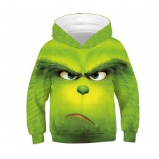 Kids Fashion The Grinch Pattern Long Sleeve Hoodie