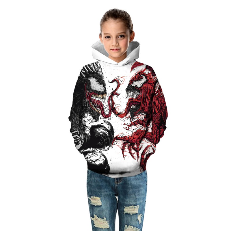 Kids Venom Pattern Long Sleeve Hoodie