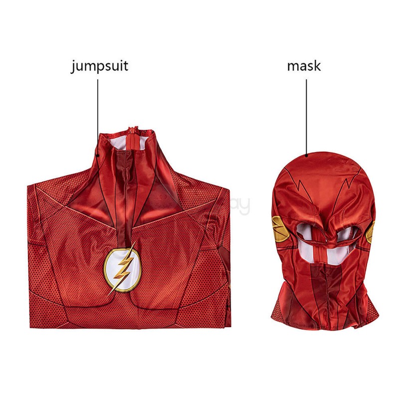 Kids Barry Allen Jumpsuit Super Hero Halloween Cosplay Costume