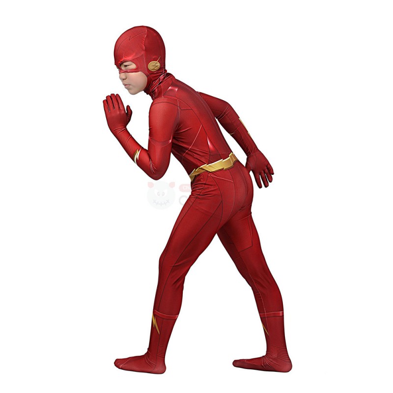 Children Barry Allen Bodysuit 3D Red CCosplay Costume