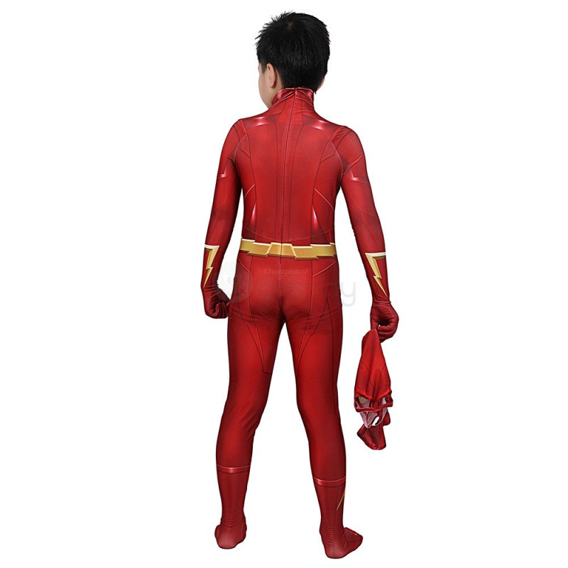 Children Barry Allen Bodysuit 3D Red CCosplay Costume