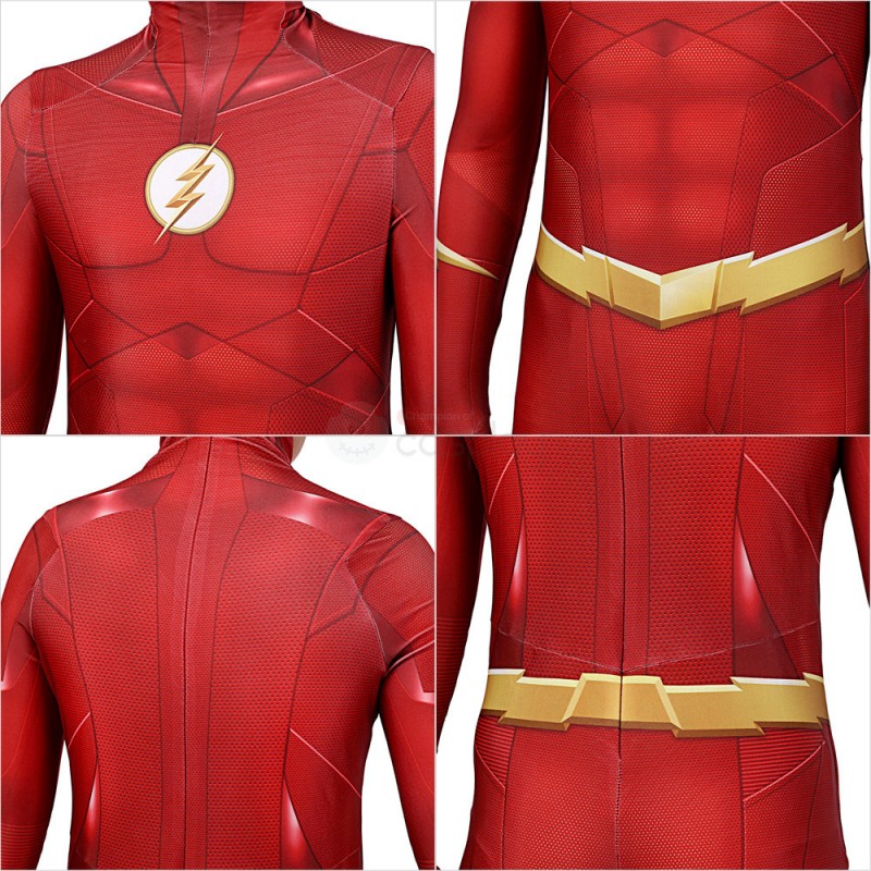 Children Barry Allen Bodysuit 3D Red CCosplay Costume