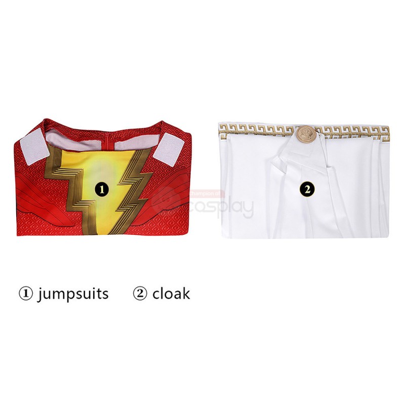 Children 3D Billy Batson Jumpsuit Champion Cosplay Costumes