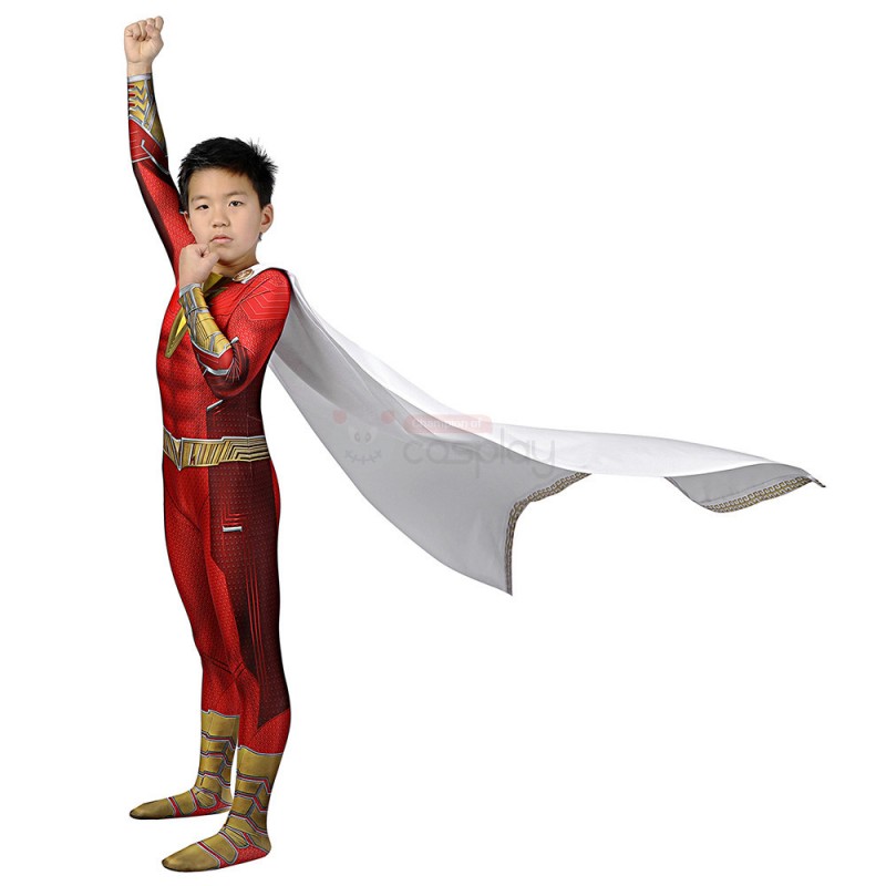 Children 3D Billy Batson Jumpsuit Champion Cosplay Costumes