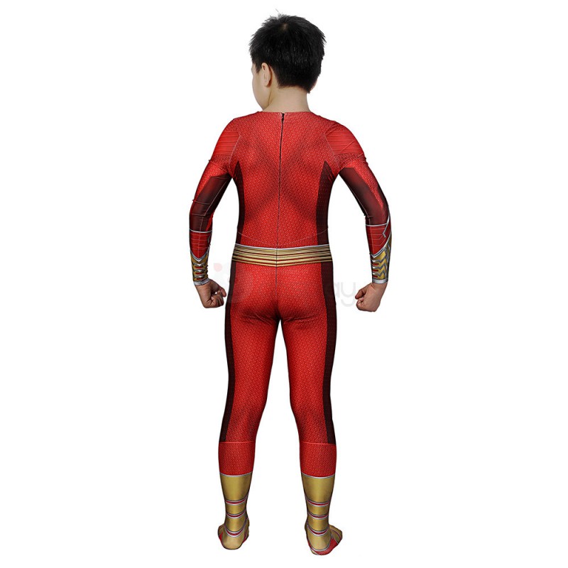 Children 3D Billy Batson Jumpsuit Champion Cosplay Costumes