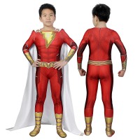 Children 3D Billy Batson Jumpsuit Champion Cosplay Costumes