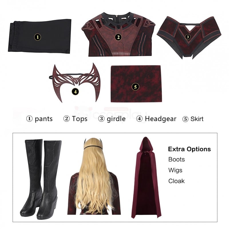 Ready To Ship Scarlet Witch Cosplay Costume Doctor Strange in the Multiverse of Madness Cosplay Suits