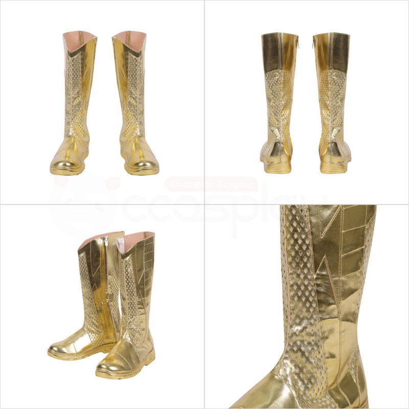 Barry Allen Cosplay Costume Champion Golden Boots